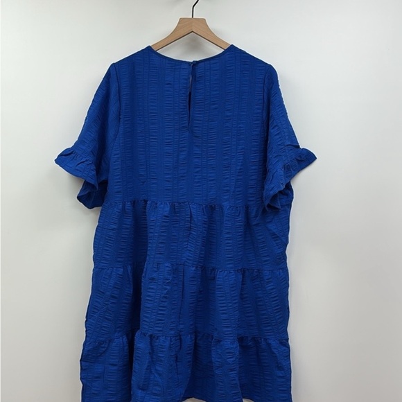 Torrid Woven Tiered Short Flutter Sleeve Babydoll Swing Mini Dress Royal Blue 4X - Picture 6 of 10